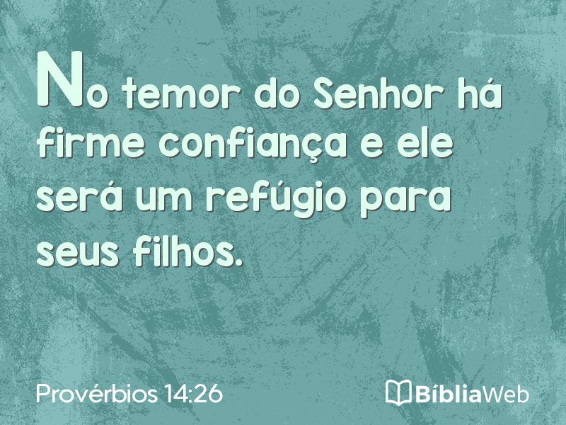 Provérbios 14:26 em imagem para compartilhar