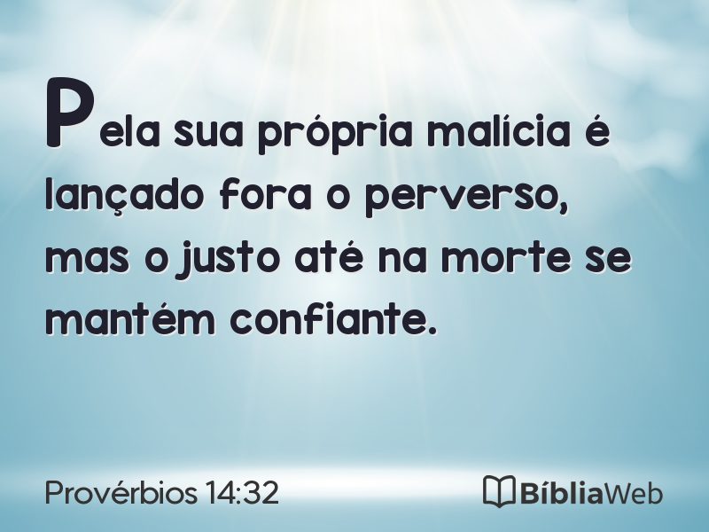 Provérbios 14:32 em imagem para compartilhar