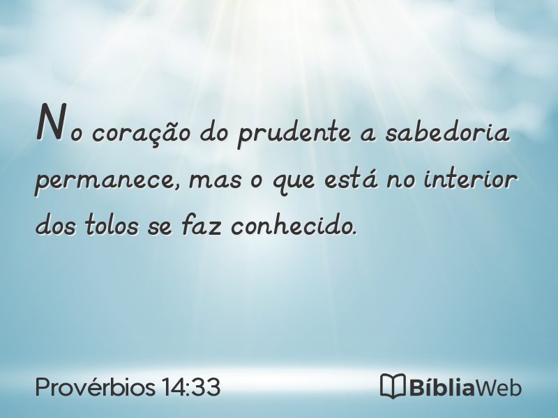 Provérbios 14:33 em imagem para compartilhar