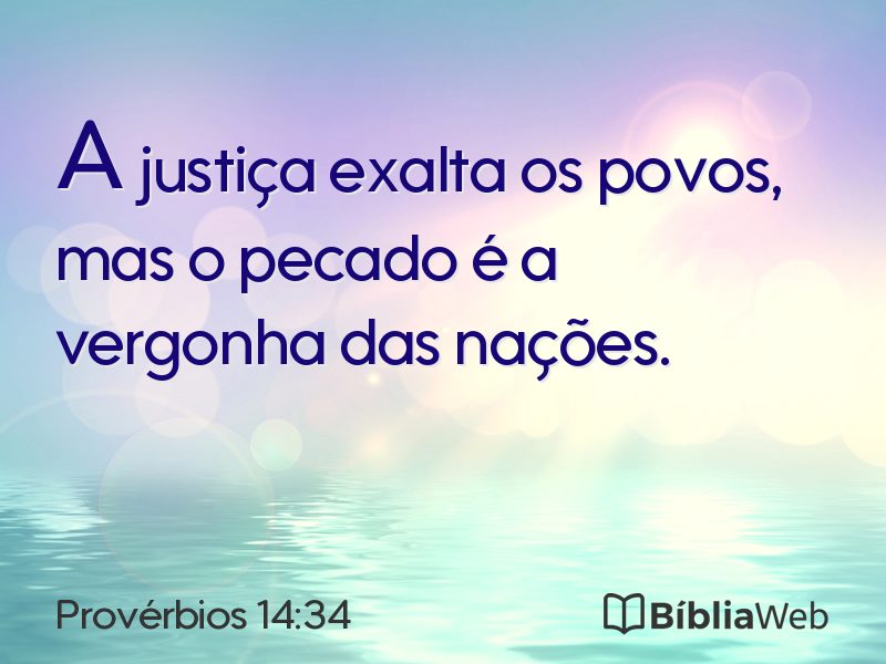 Provérbios 14:34 em imagem para compartilhar