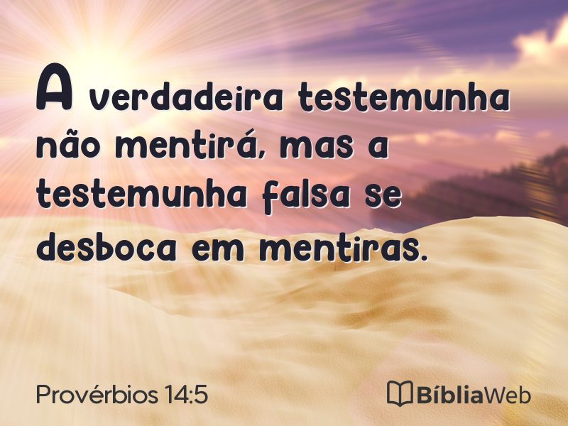Provérbios 14:5 em imagem para compartilhar