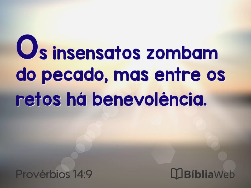 Provérbios 14:9 em imagem para compartilhar