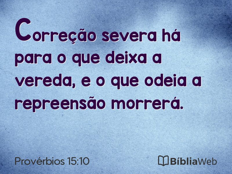 Provérbios 15:10 em imagem para compartilhar