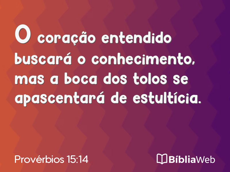 Provérbios 15:14 em imagem para compartilhar