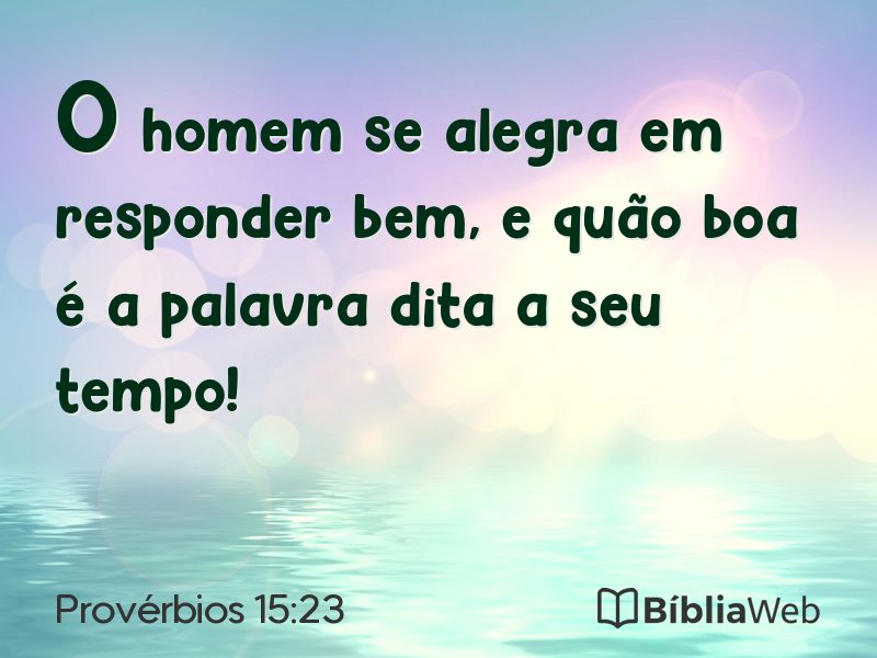 Provérbios 15:23 em imagem para compartilhar