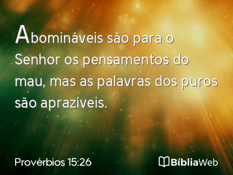 Provérbios 15:26 em imagem para compartilhar