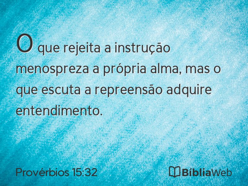 Provérbios 15:32 em imagem para compartilhar