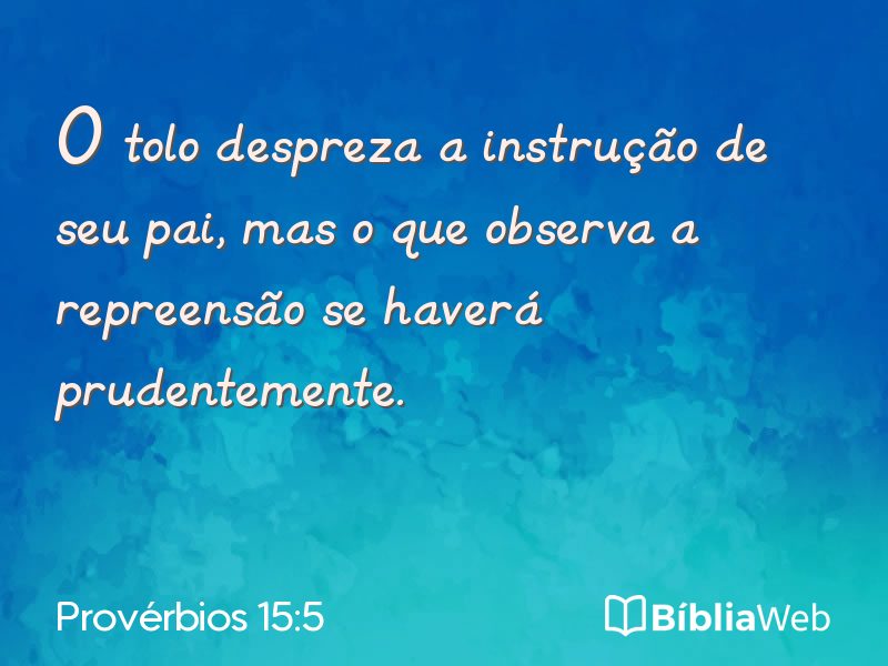 Provérbios 15:5 em imagem para compartilhar