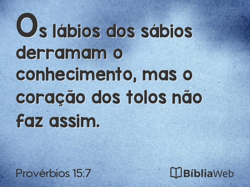 Provérbios 15:7 em imagem para compartilhar