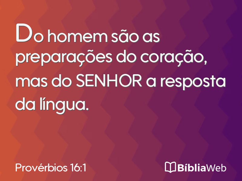 Provérbios 16:1 em imagem para compartilhar