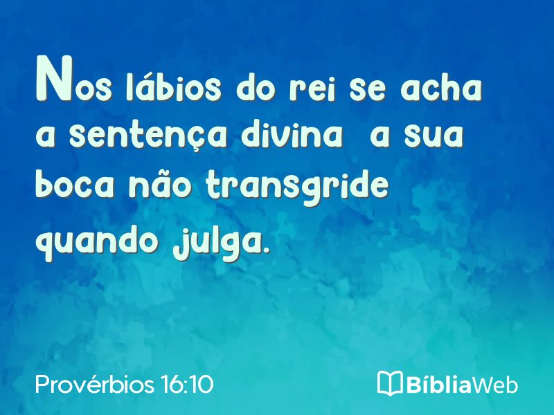 Provérbios 16:10 em imagem para compartilhar