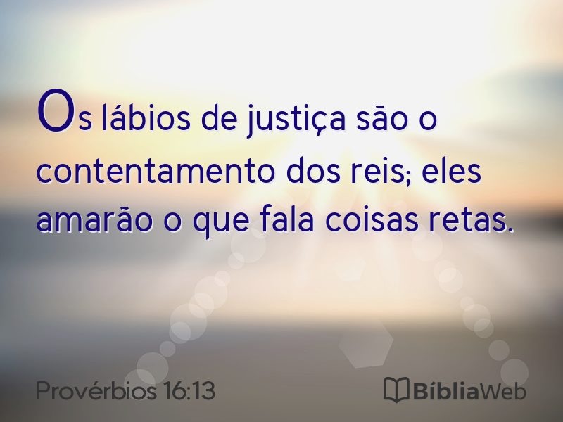 Provérbios 16:13 em imagem para compartilhar