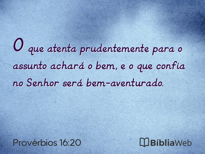 Provérbios 16:20 em imagem para compartilhar