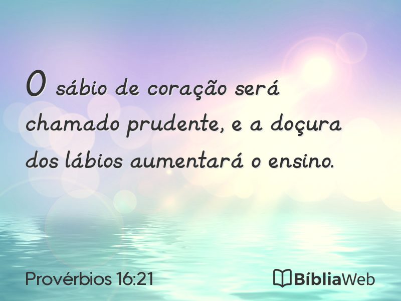 Provérbios 16:21 em imagem para compartilhar