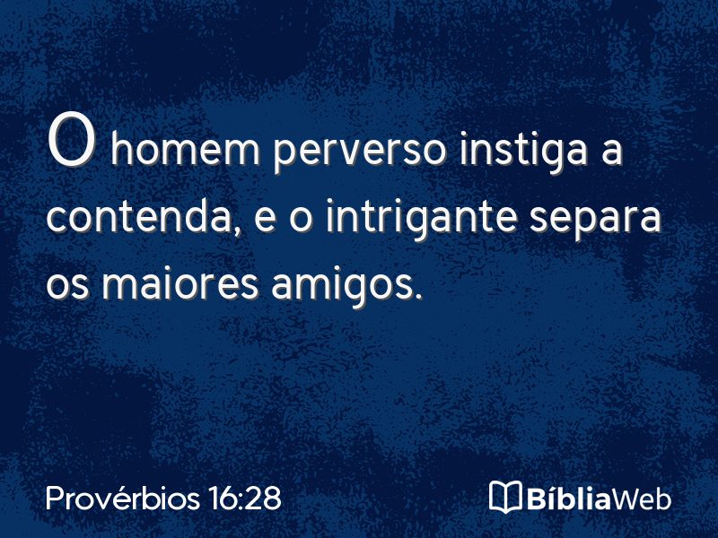 Provérbios 16:28 em imagem para compartilhar