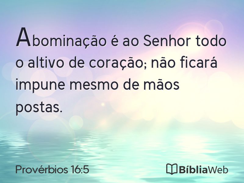 Provérbios 16:5 em imagem para compartilhar