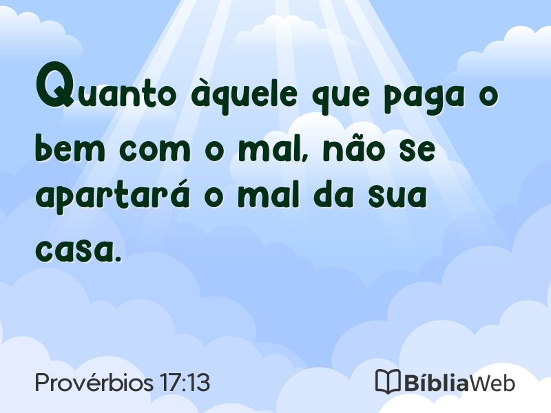 Provérbios 17:13 em imagem para compartilhar