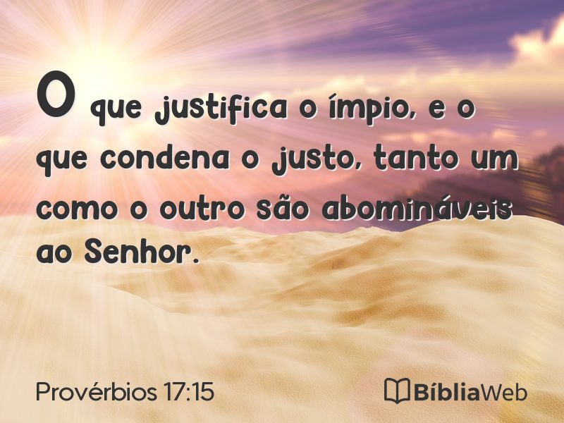 Provérbios 17:15 em imagem para compartilhar