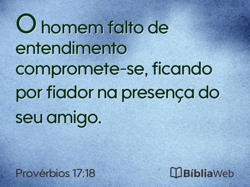 Provérbios 17:18 em imagem para compartilhar