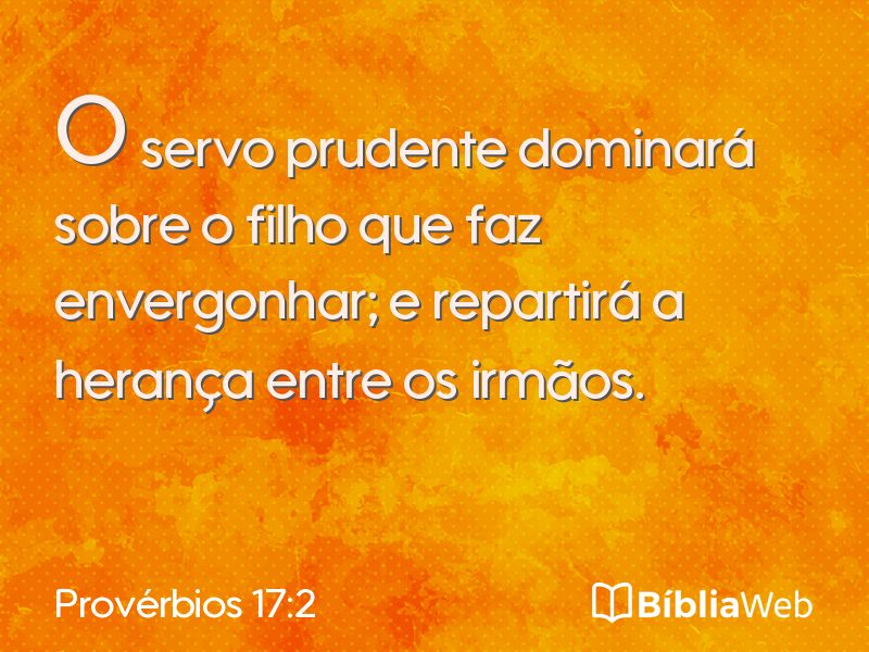 Provérbios 17:2 em imagem para compartilhar