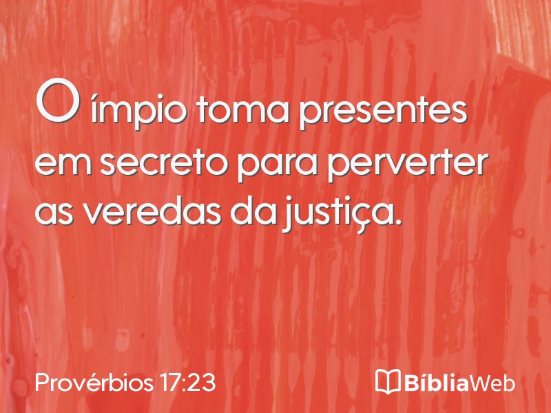 Provérbios 17:23 em imagem para compartilhar