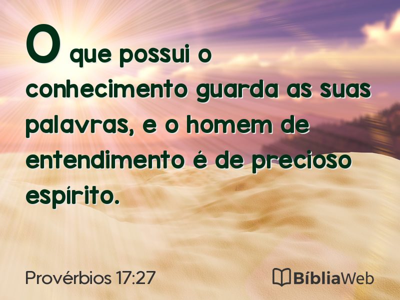Provérbios 17:27 em imagem para compartilhar