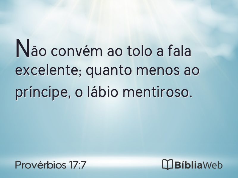 Provérbios 17:7 em imagem para compartilhar