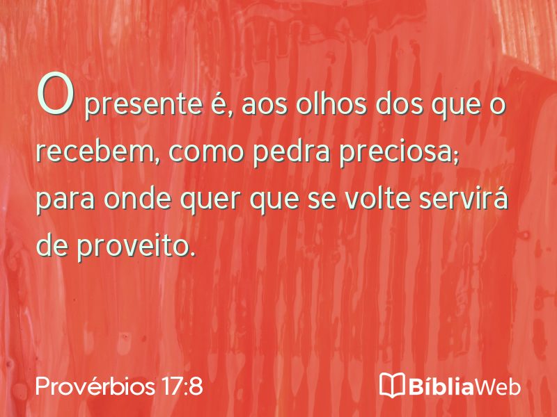 Provérbios 17:8 em imagem para compartilhar