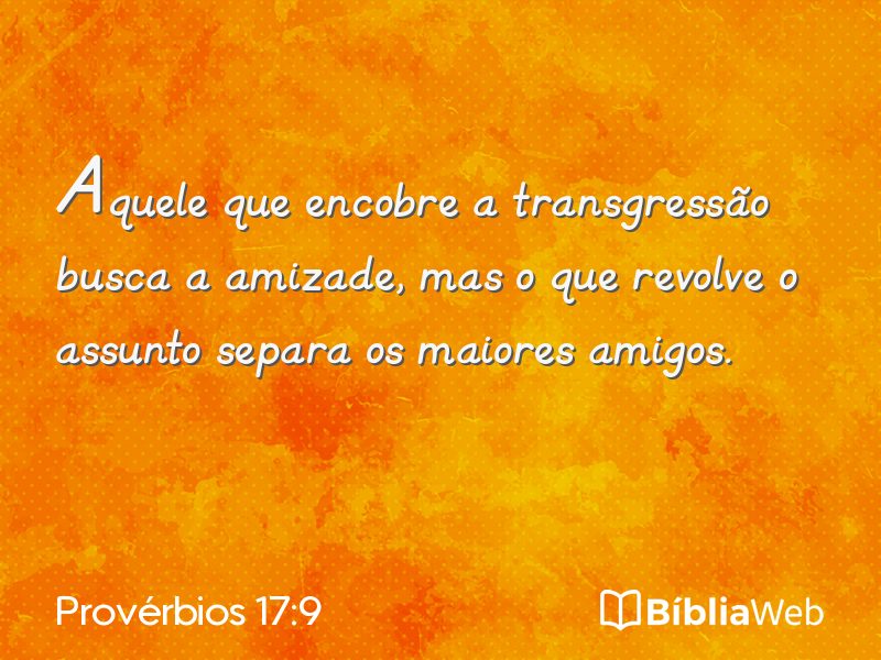 Provérbios 17:9 em imagem para compartilhar
