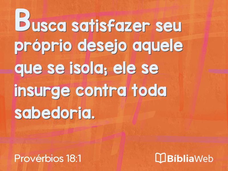Provérbios 18:1 em imagem para compartilhar