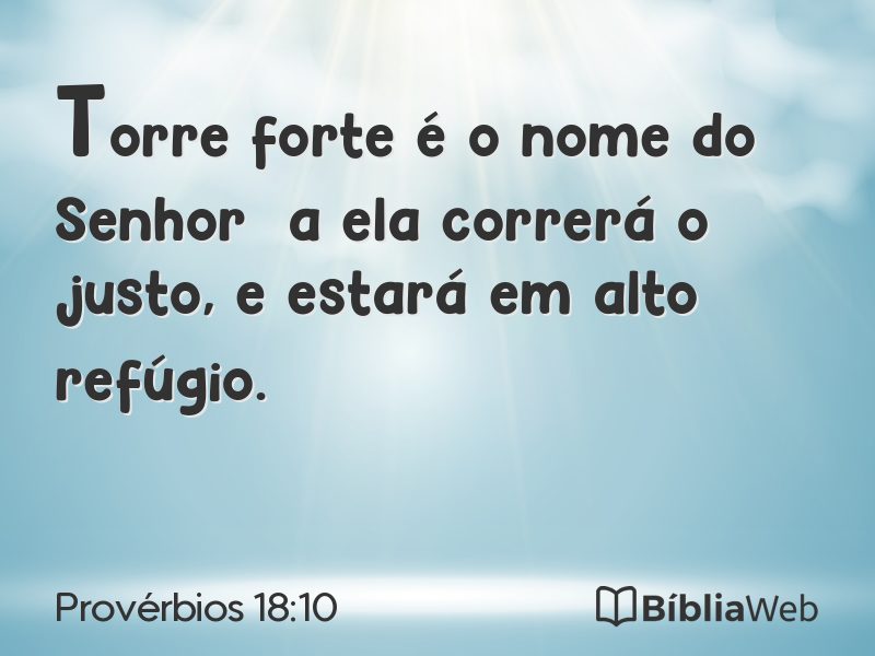 Provérbios 18:10 em imagem para compartilhar