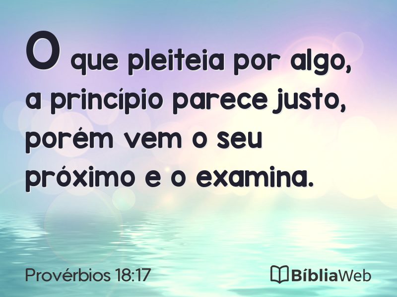 Provérbios 18:17 em imagem para compartilhar