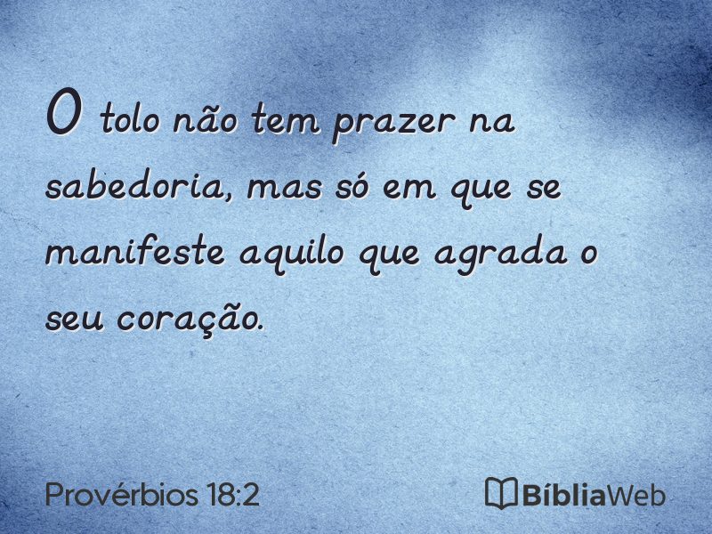 Provérbios 18:2 em imagem para compartilhar