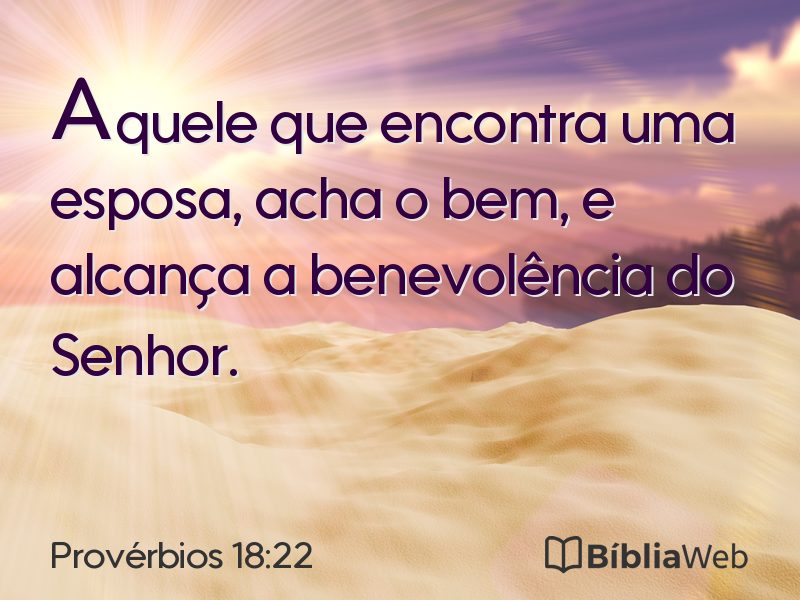 Provérbios 18:22 em imagem para compartilhar