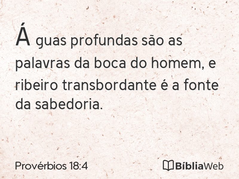 Provérbios 18:4 em imagem para compartilhar