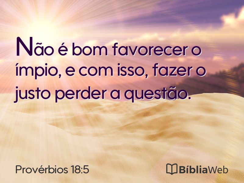 Provérbios 18:5 em imagem para compartilhar