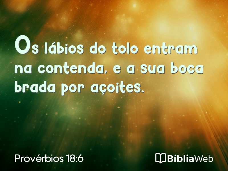 Provérbios 18:6 em imagem para compartilhar