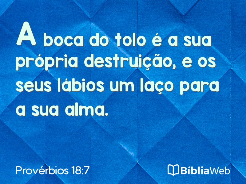 Provérbios 18:7 em imagem para compartilhar