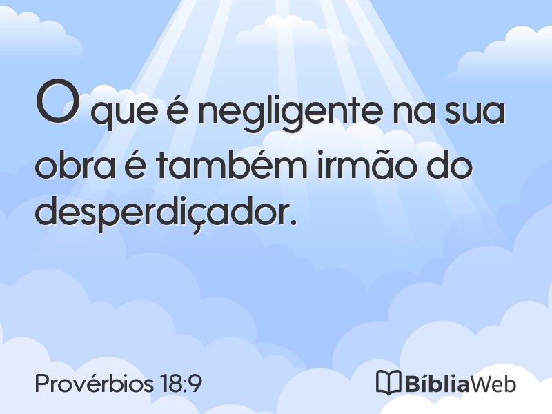 Provérbios 18:9 em imagem para compartilhar