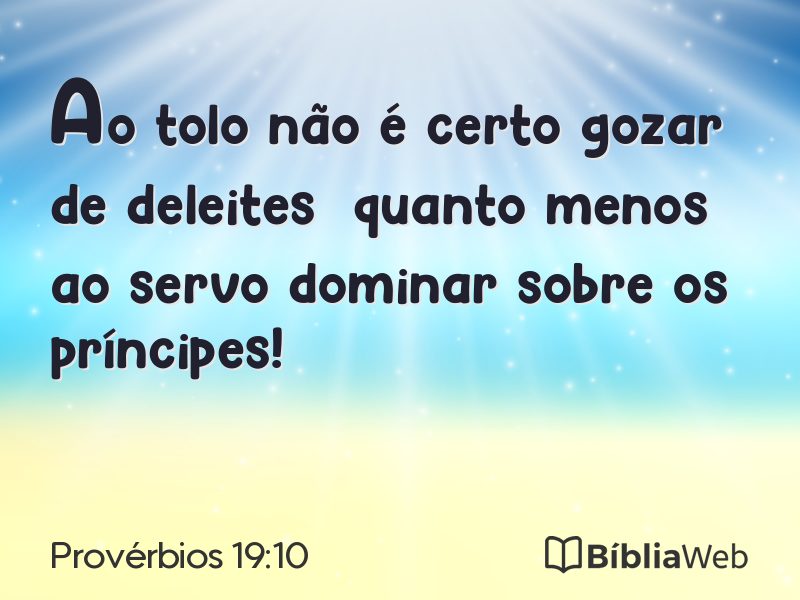 Provérbios 19:10 em imagem para compartilhar
