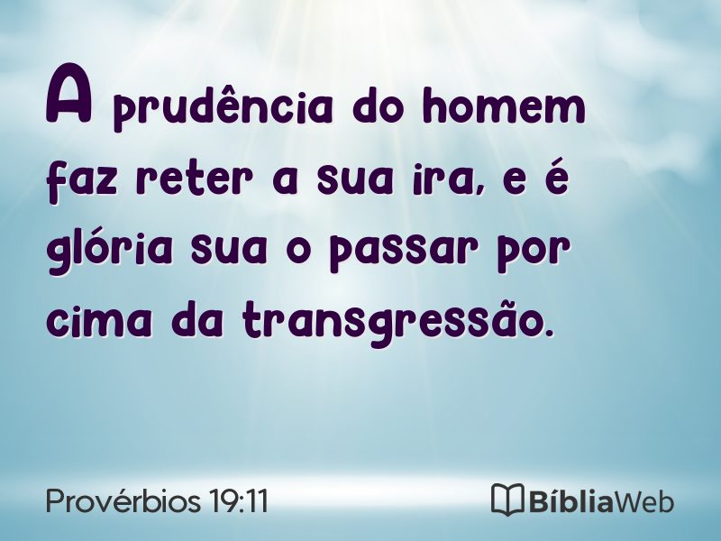 Provérbios 19:11 em imagem para compartilhar