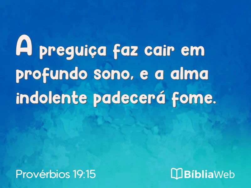 Provérbios 19:15 em imagem para compartilhar
