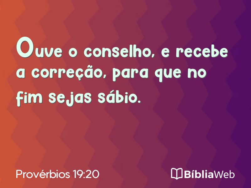 Provérbios 19:20 em imagem para compartilhar