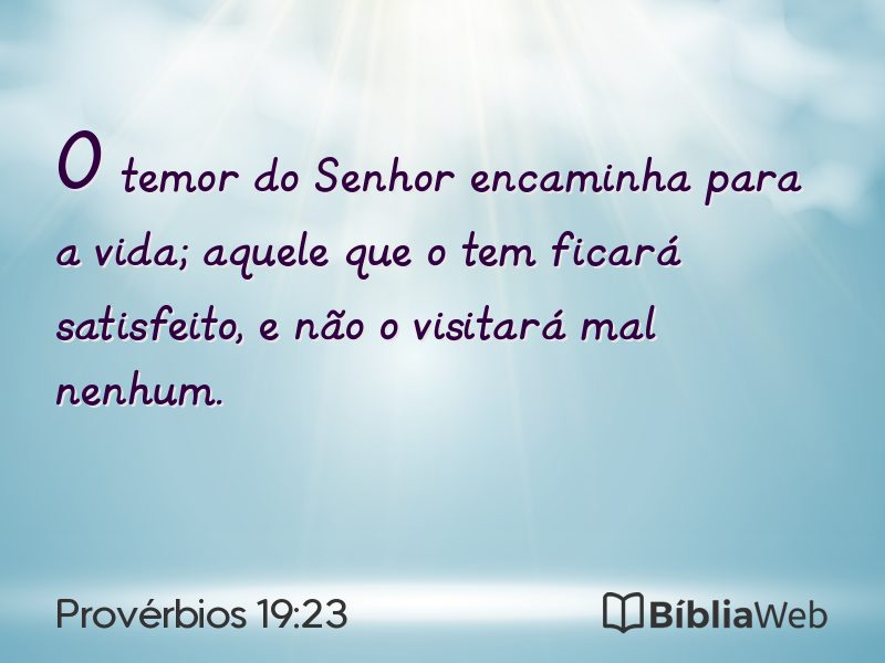 Provérbios 19:23 em imagem para compartilhar