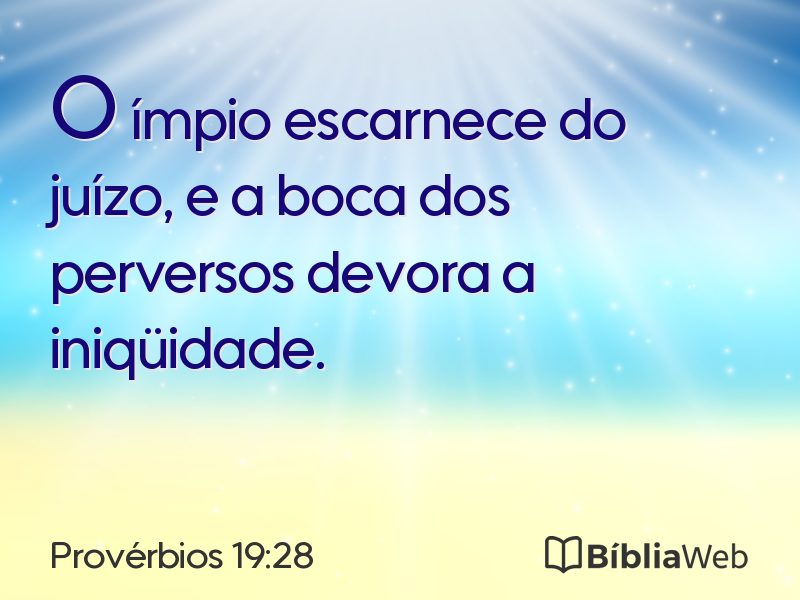 Provérbios 19:28 em imagem para compartilhar