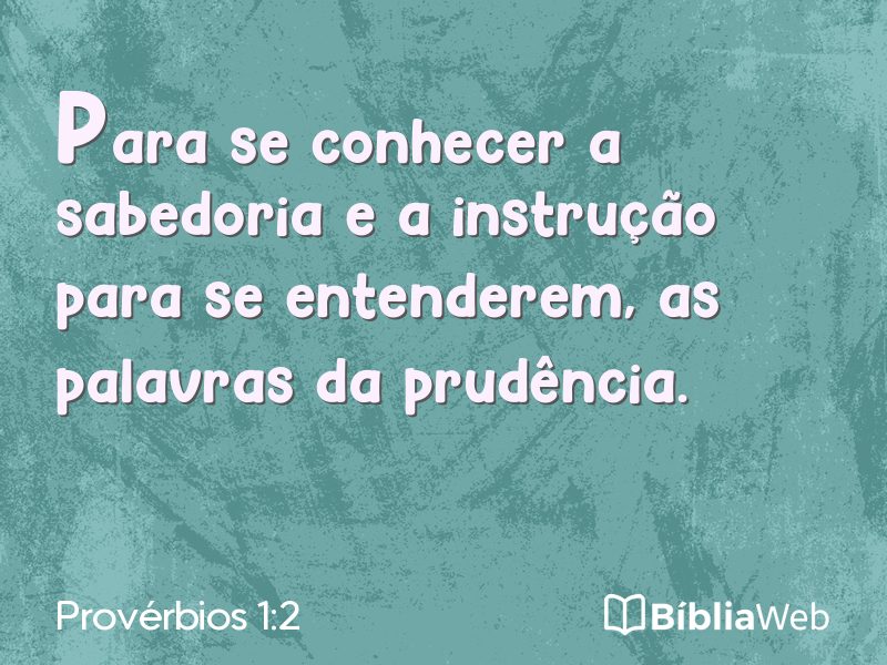 Provérbios 1:2 em imagem para compartilhar