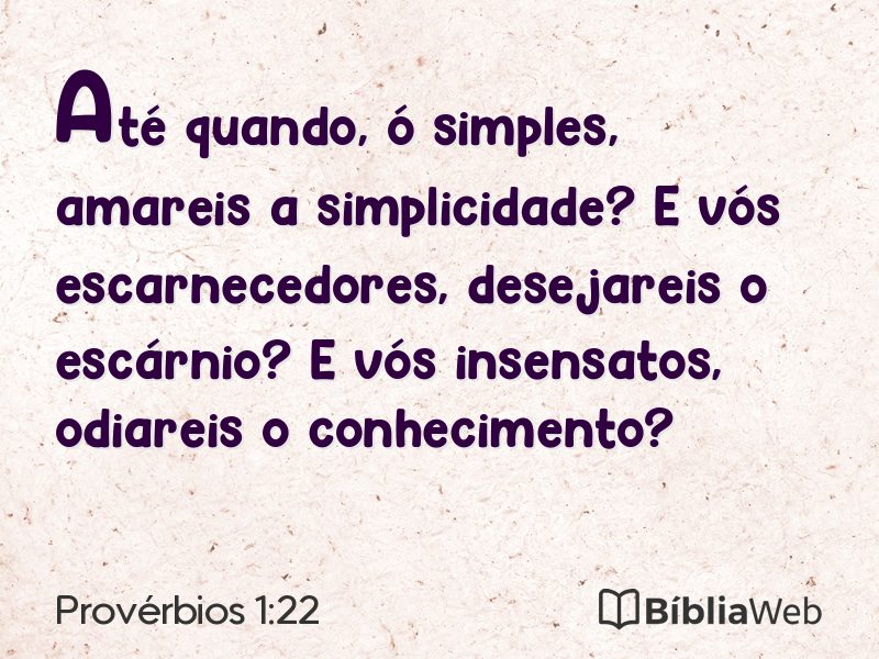 Provérbios 1:22 em imagem para compartilhar