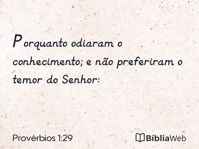 Provérbios 1:29 em imagem para compartilhar