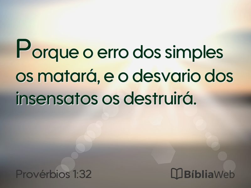 Provérbios 1:32 em imagem para compartilhar