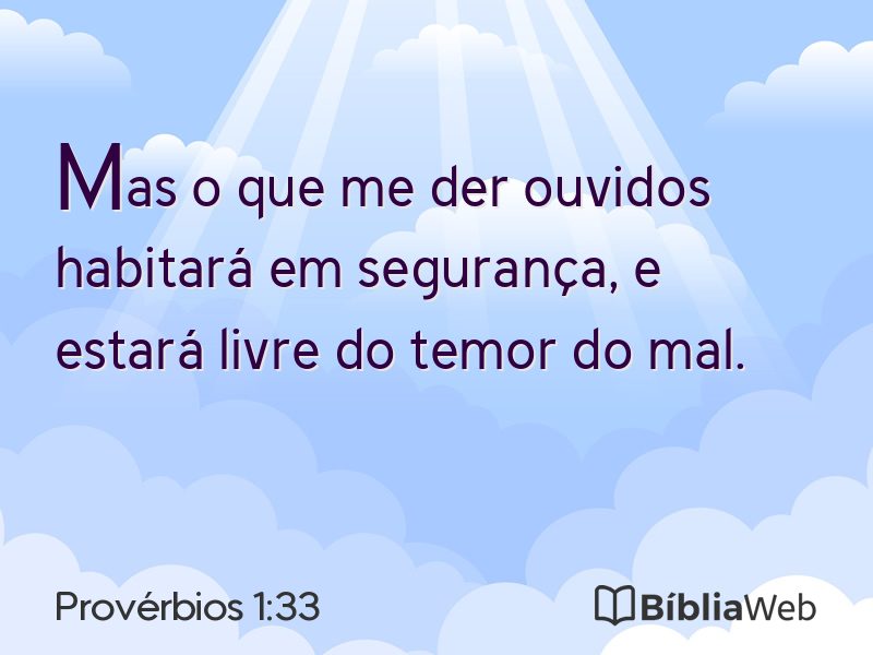 Provérbios 1:33 em imagem para compartilhar